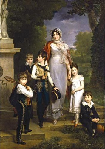 “Portrait of Louise-Antoinette-Scholastique Géhénuc, Maréchale Lannes, Duchesse de Montebello, with her children” 